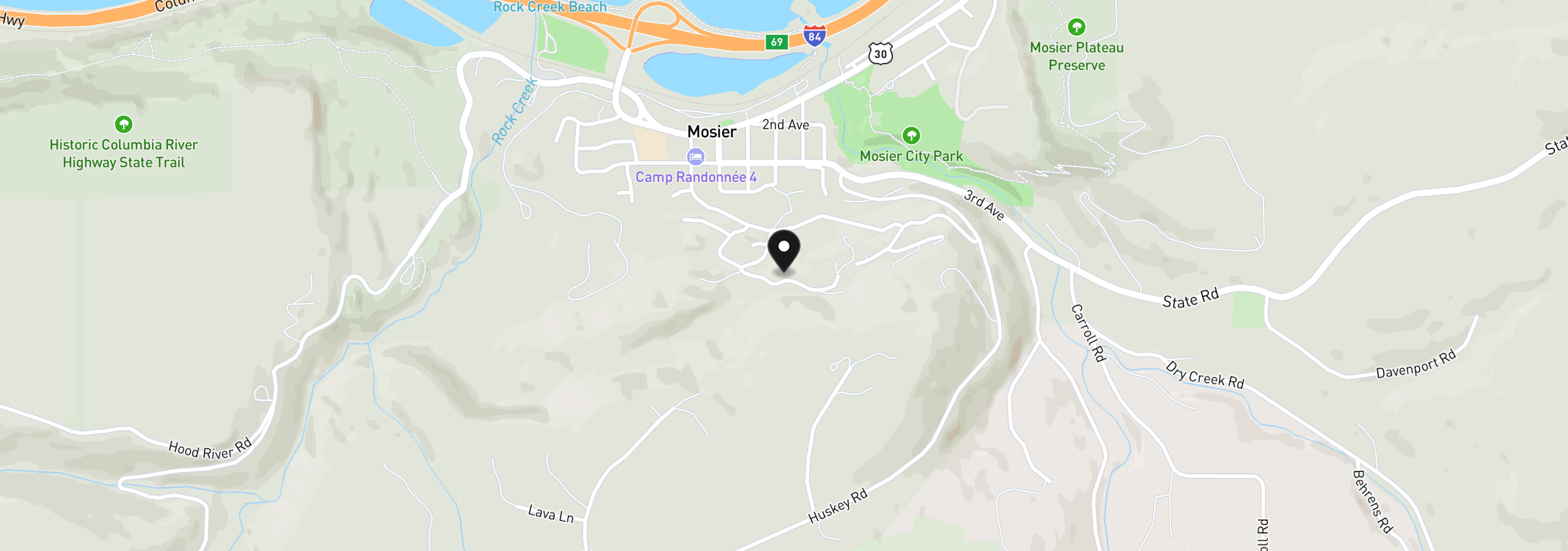 Map showing the location of Asher Street 37, Mosier, OR 97040