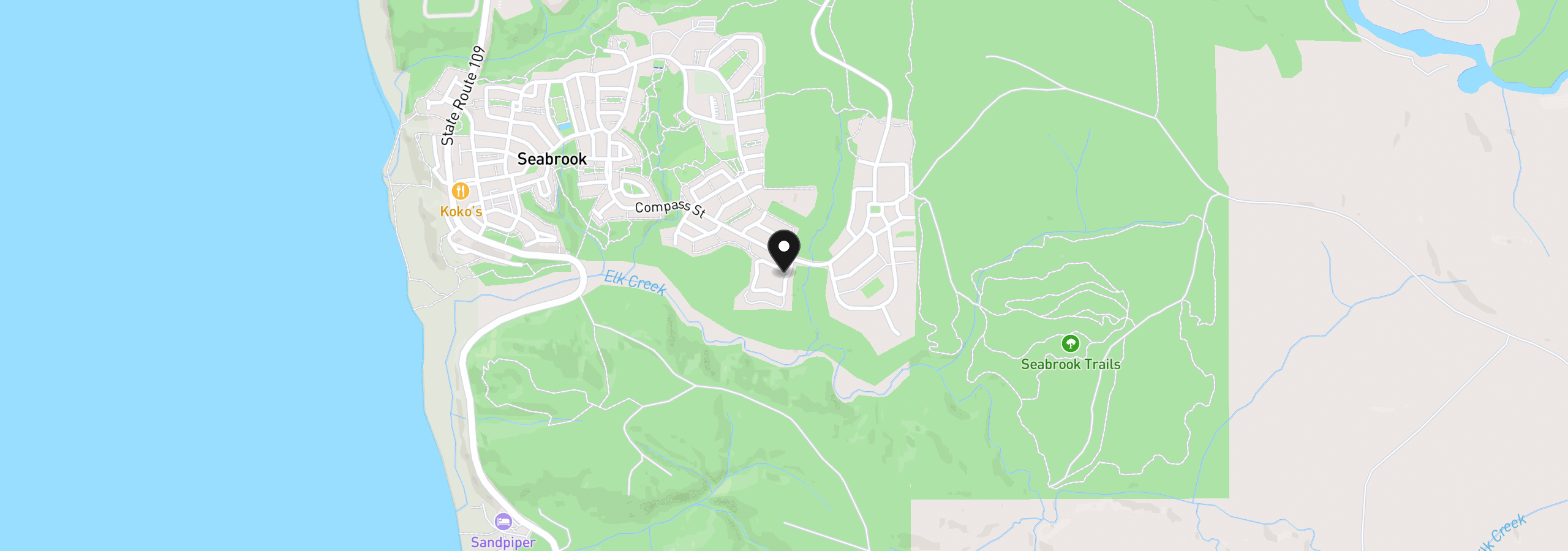 Map showing the location of 11 Cedar Run Loop, Pacific Beach, Wa 98571
