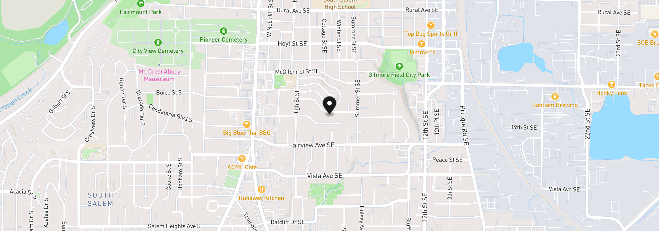 Map showing the location of 730 Wildwind Dr SE, Salem, OR 97302