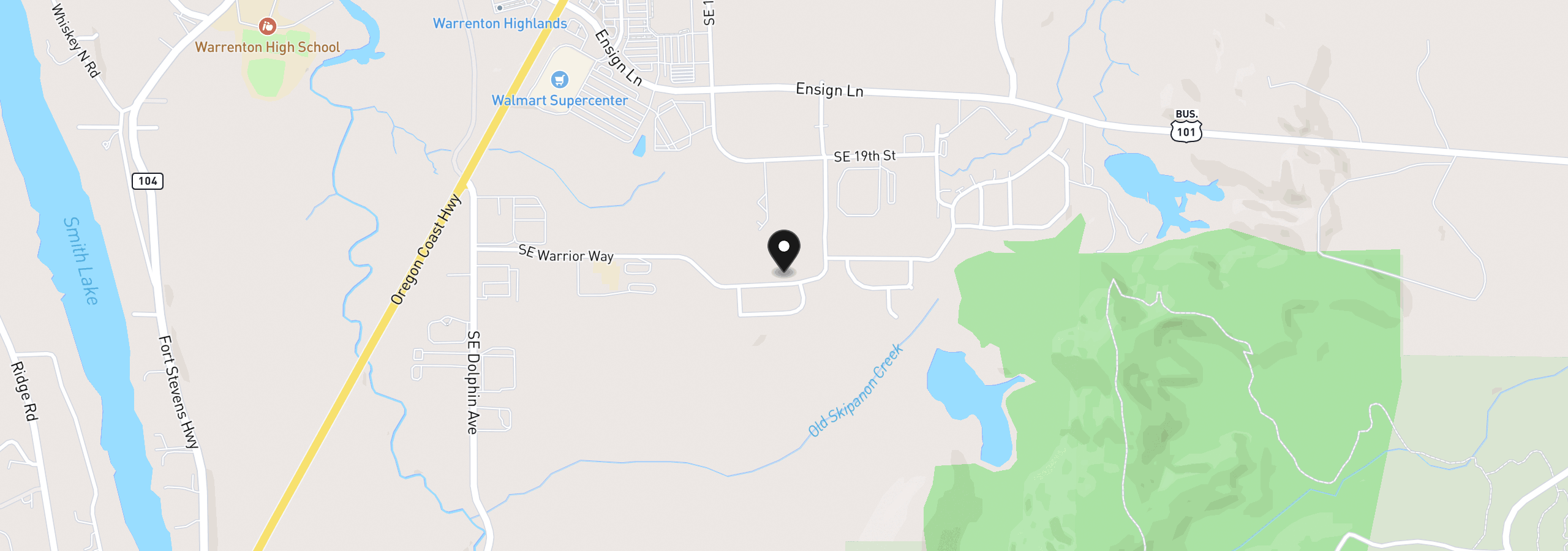 Map showing the location of 1160 SE Bugle Ave, Warrenton, OR 97146