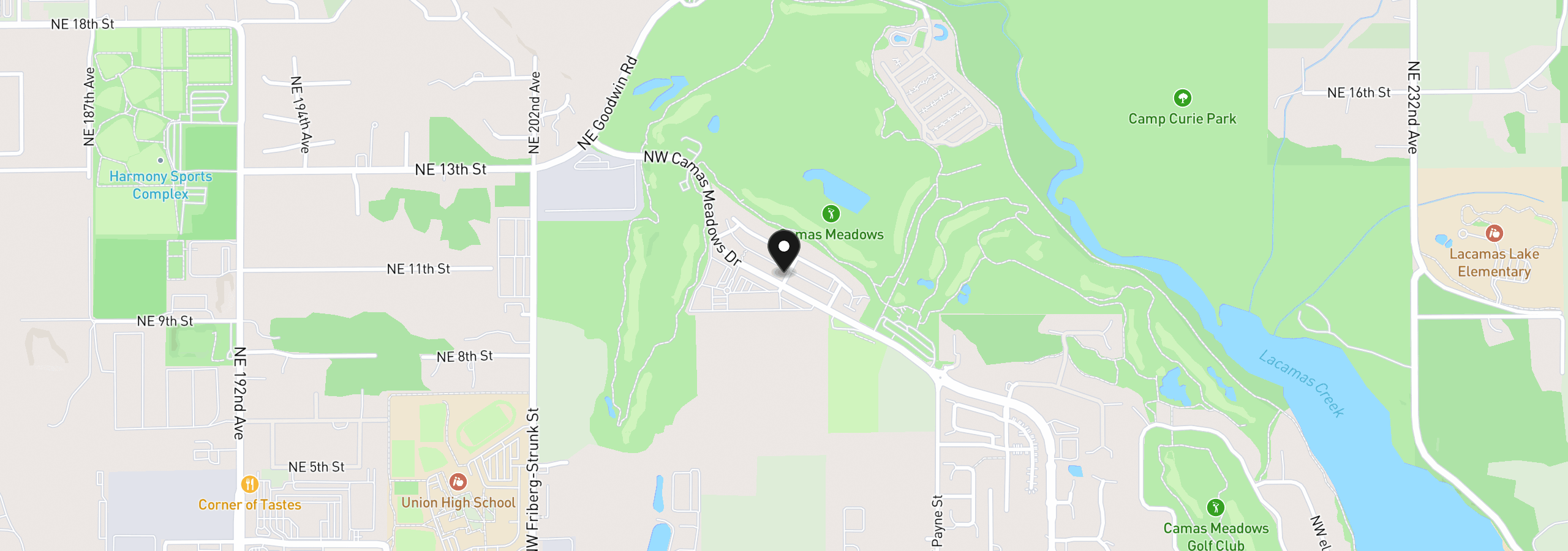 Map showing the location of 4693 NW Camas Meadows Dr, Camas, Wa 98607