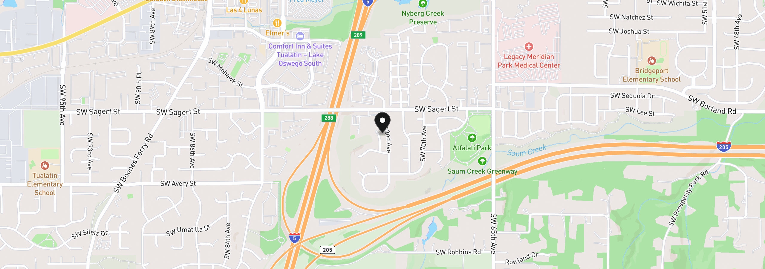 Map showing the location of 20196 SW Tenino Ct, Tualatin, OR 97062
