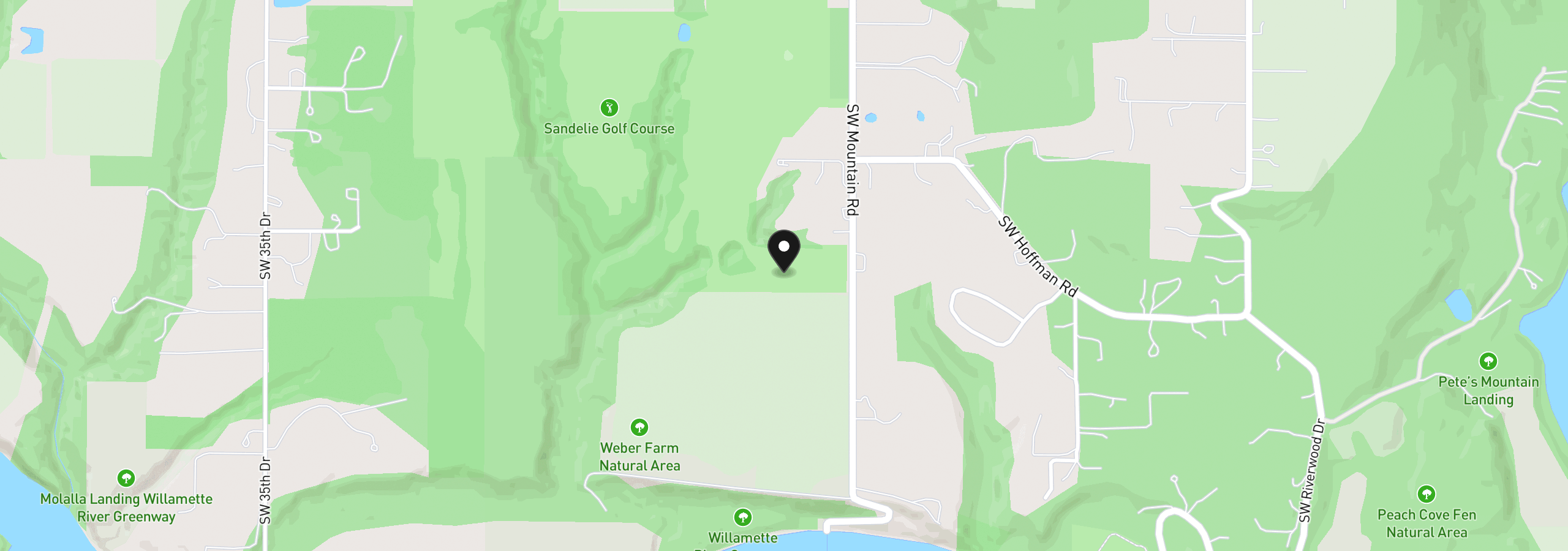 Map showing the location of 29435 SW Mountain Rd, West Linn, OR 97068