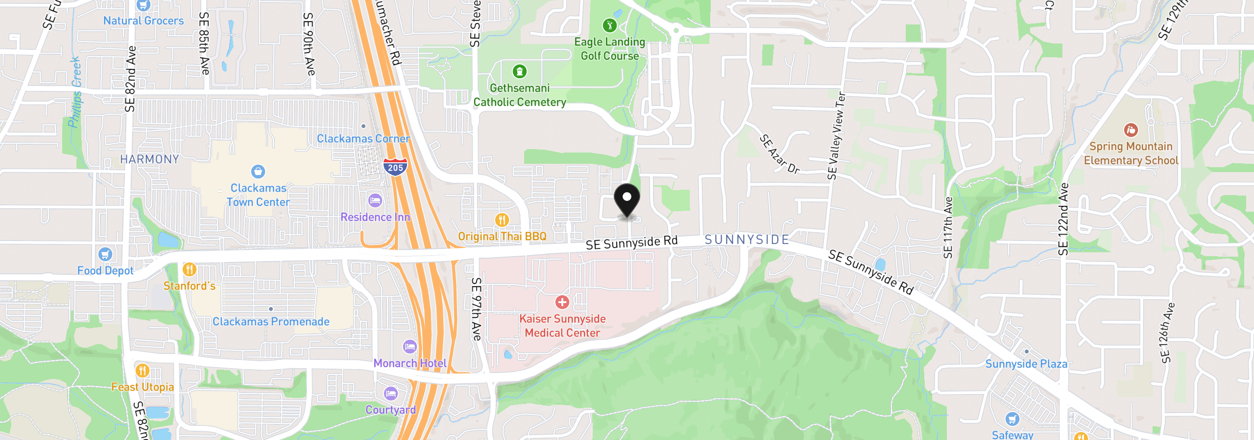 Map showing the location of 12325 SE 104th Ct, Happy Valley, OR 97086