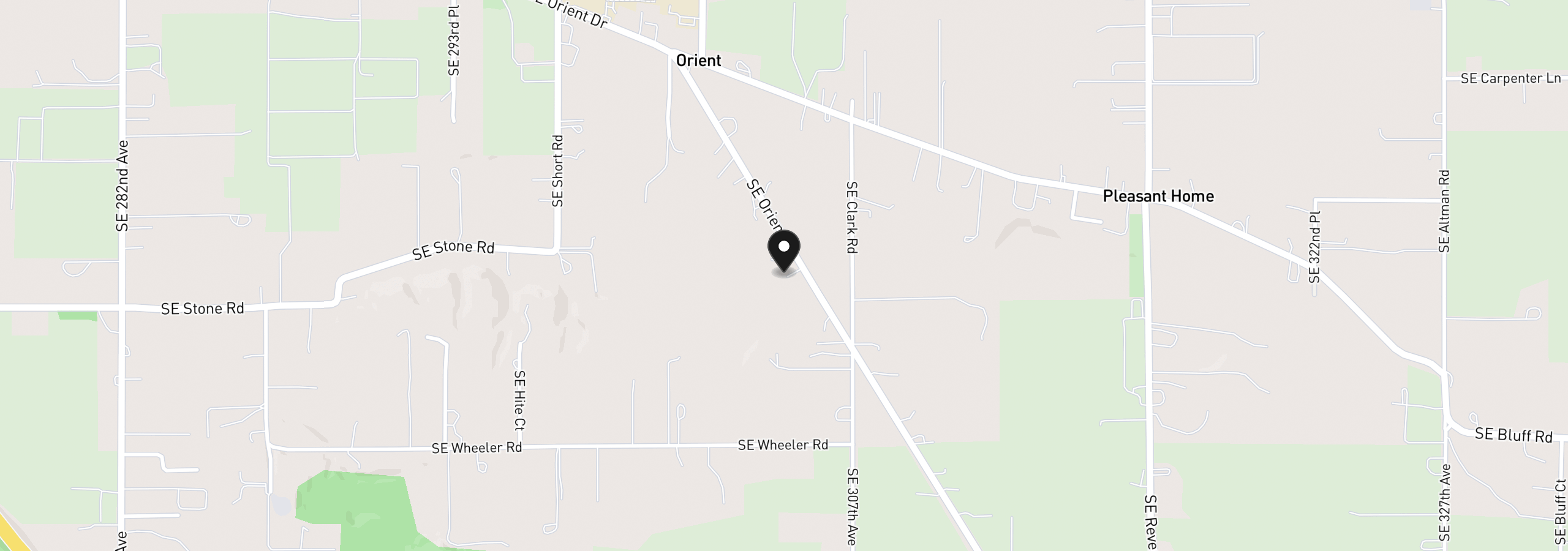Map showing the location of 8443 SE Orient Dr, Gresham, OR 97080
