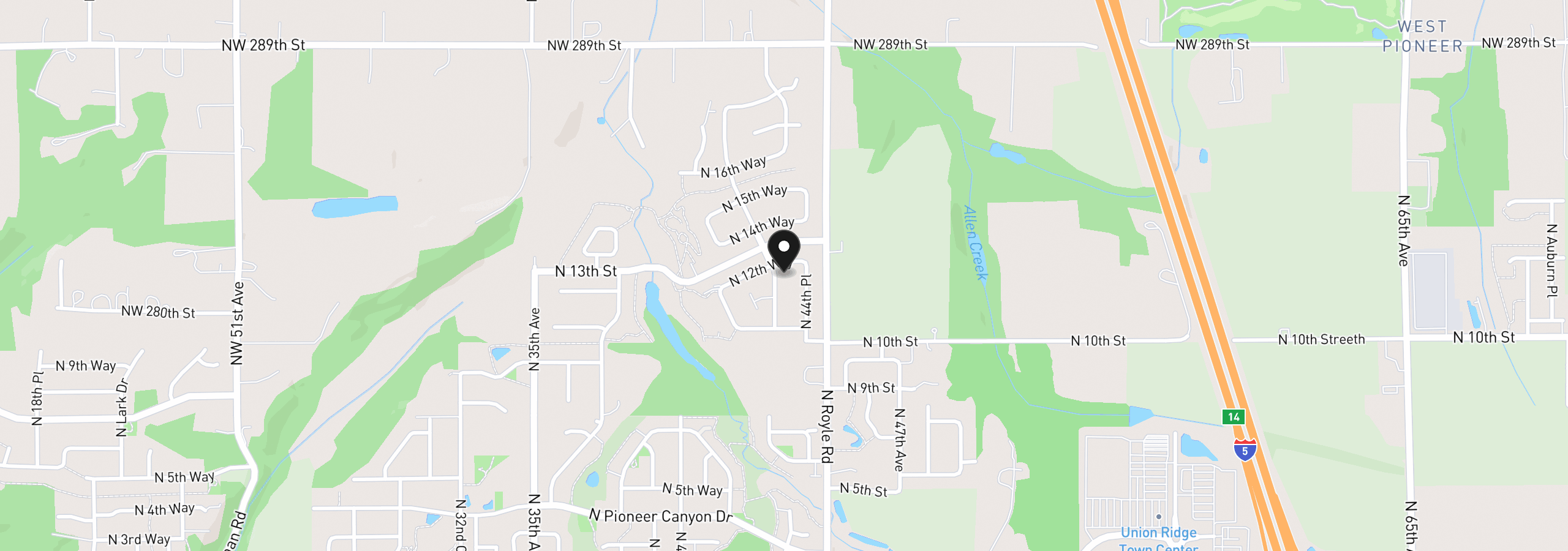 Map showing the location of 1158 N Paradise Ave, Ridgefield, Wa 98642