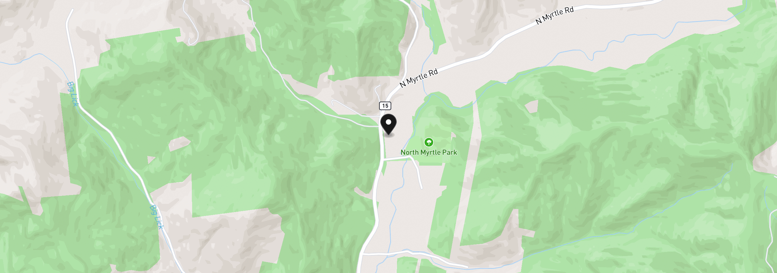 Map showing the location of 7503 N Myrtle Rd, Myrtle Creek, OR 97457