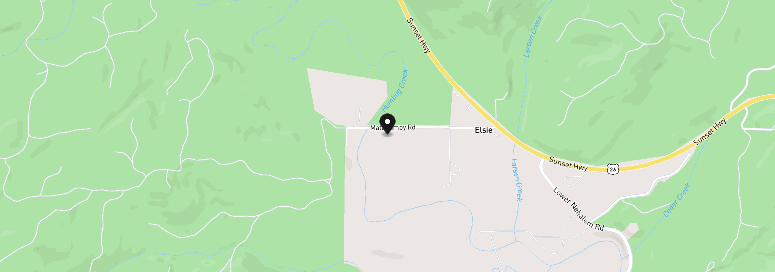 Map showing the location of 41214 Matt Kampy Rd, Seaside, OR 97138