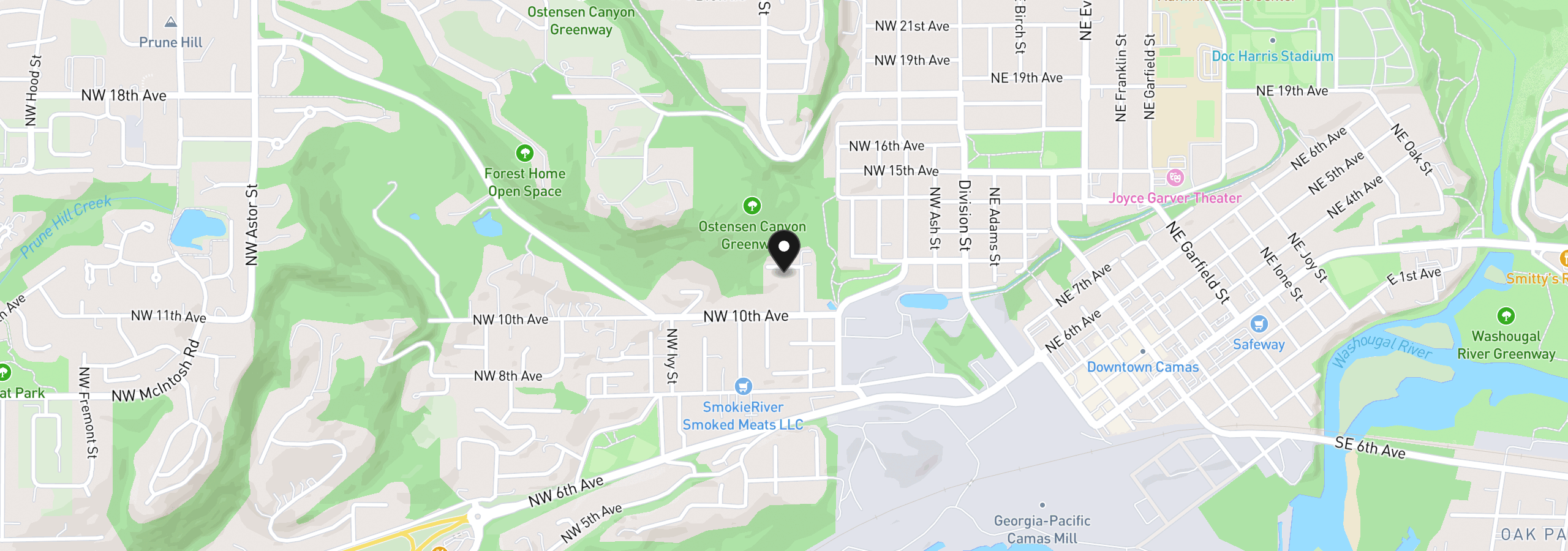 Map showing the location of 628 NW 11th Ave, Camas, Wa 98607