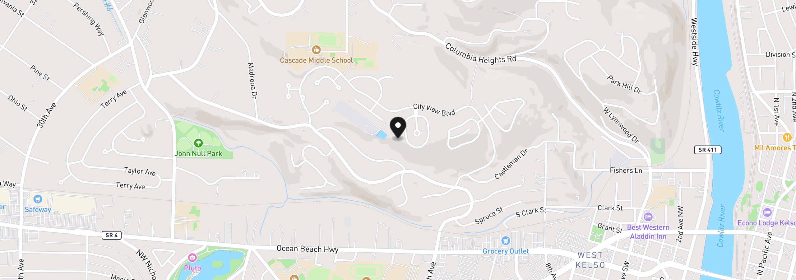 Map showing the location of 8 Forest Hill Est, Longview, Wa 98632