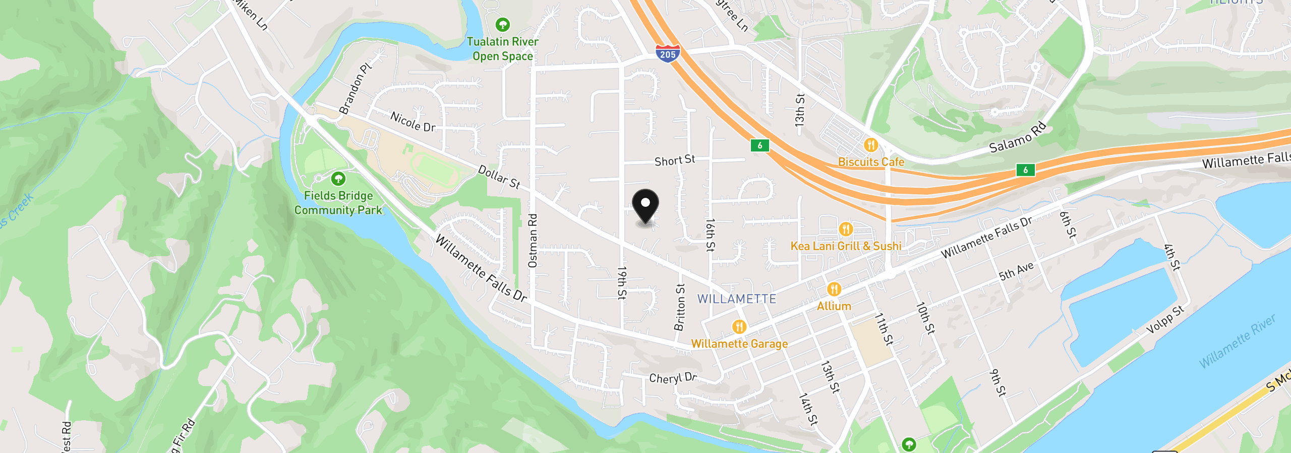 Map showing the location of 1307 Sherri Ct, West Linn, OR 97068