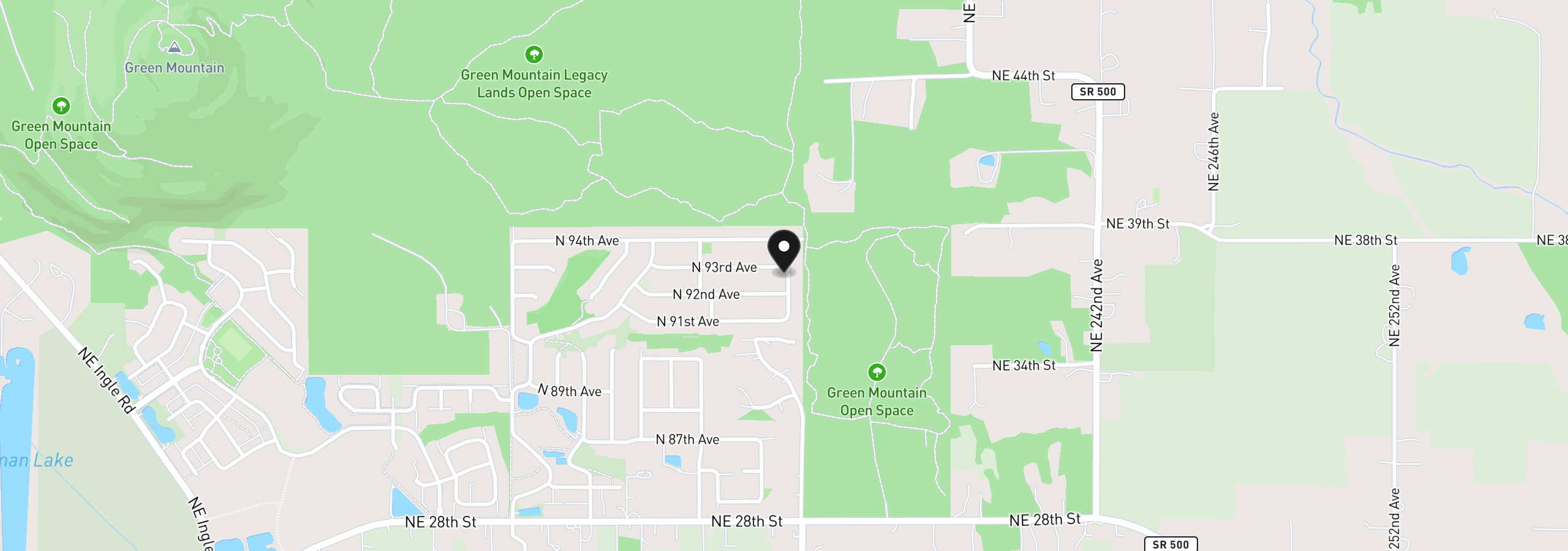 Map showing the location of 5190 N 93rd Ave 270, Camas, Wa 98607