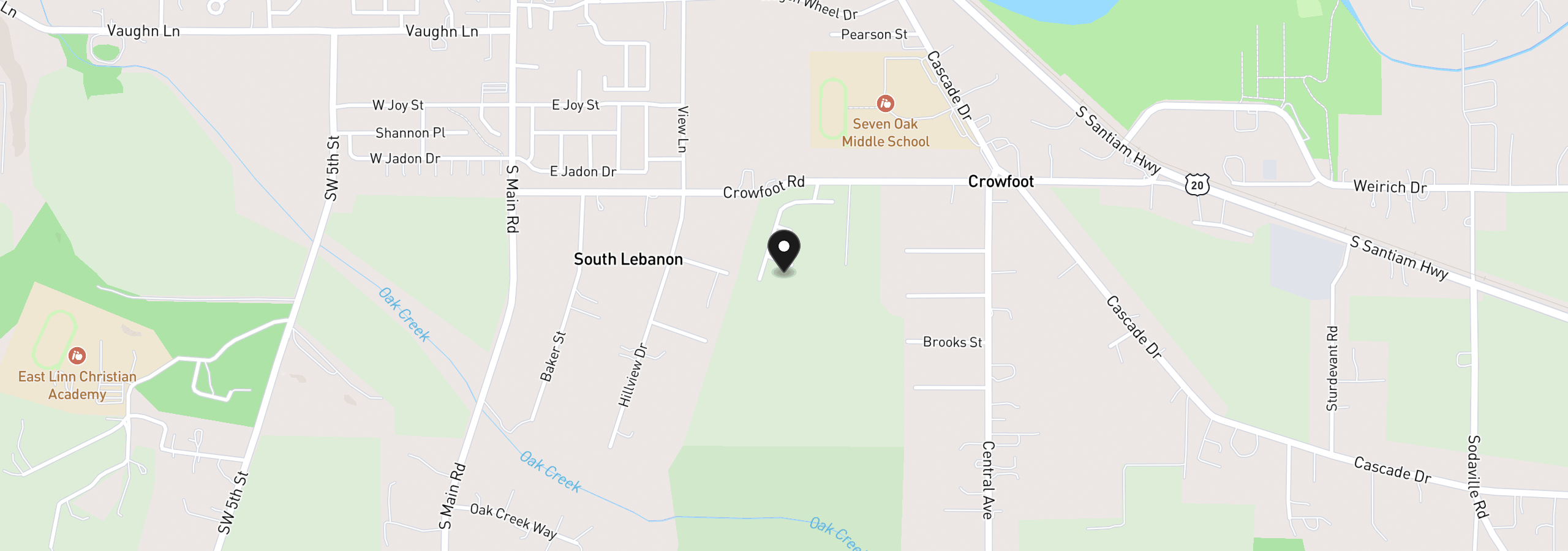 Map showing the location of 651 Minnesota St, Lebanon, OR 97355