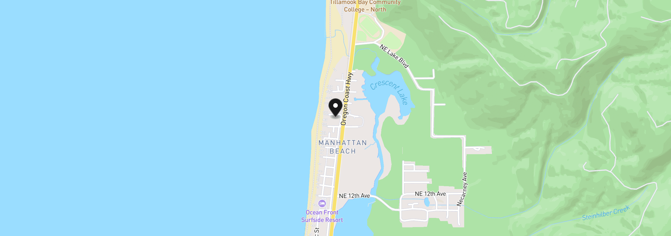 Map showing the location of 128 NW 20th Ave, Rockaway Beach, OR 97136