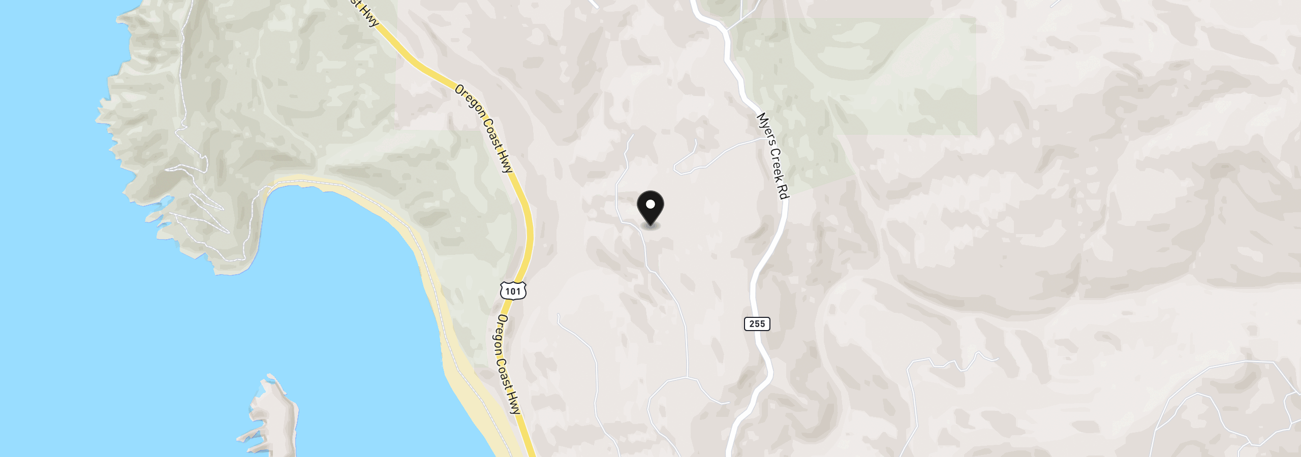 Map showing the location of 94330 Schreiber Dr, Gold Beach, OR 97444