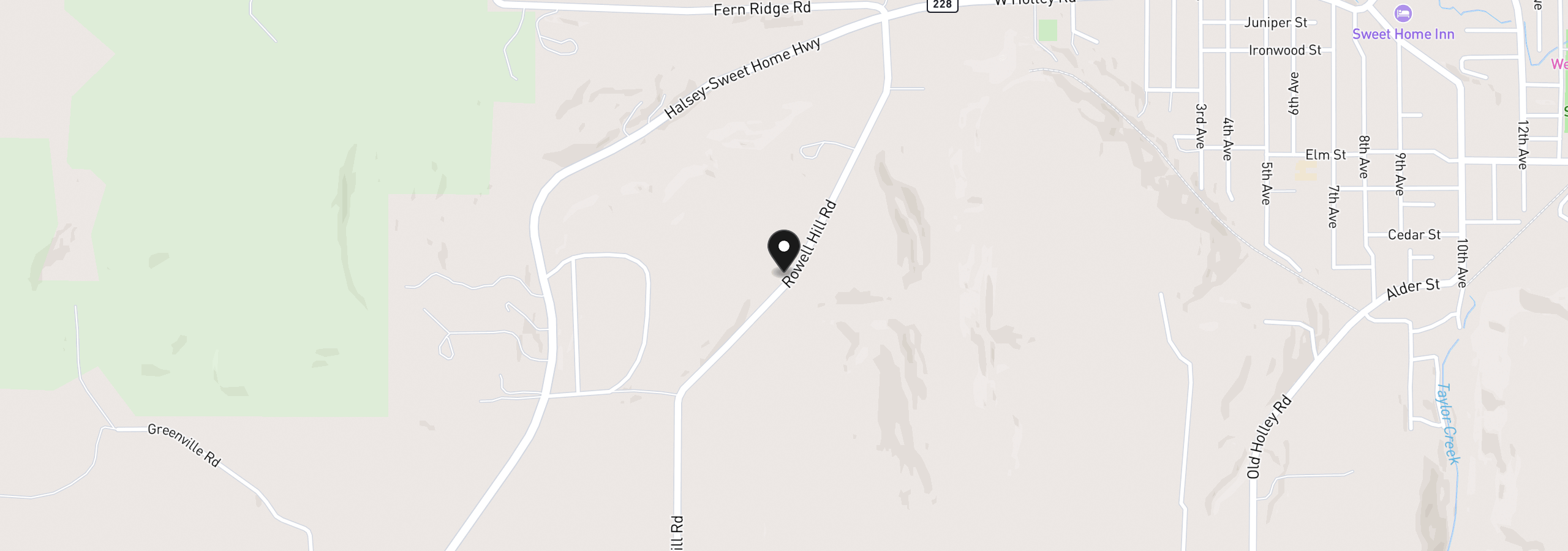 Map showing the location of 27148 Rowell Hill Rd, Sweet Home, OR 97386