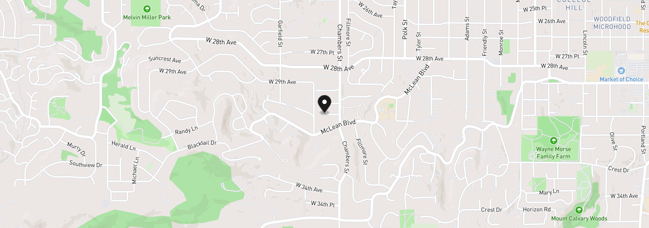 Map showing the location of 1760 Graham Dr, Eugene, OR 97405