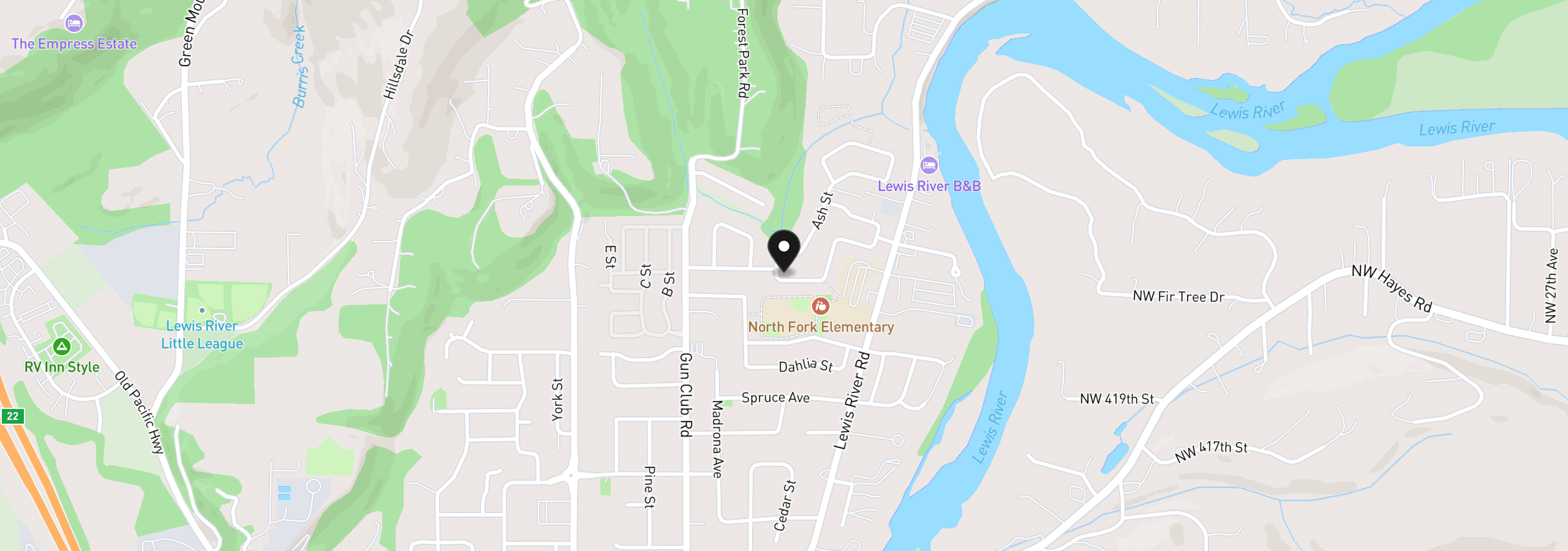Map showing the location of 2131 Statesman Dr Lot 77, Woodland, Wa 98674