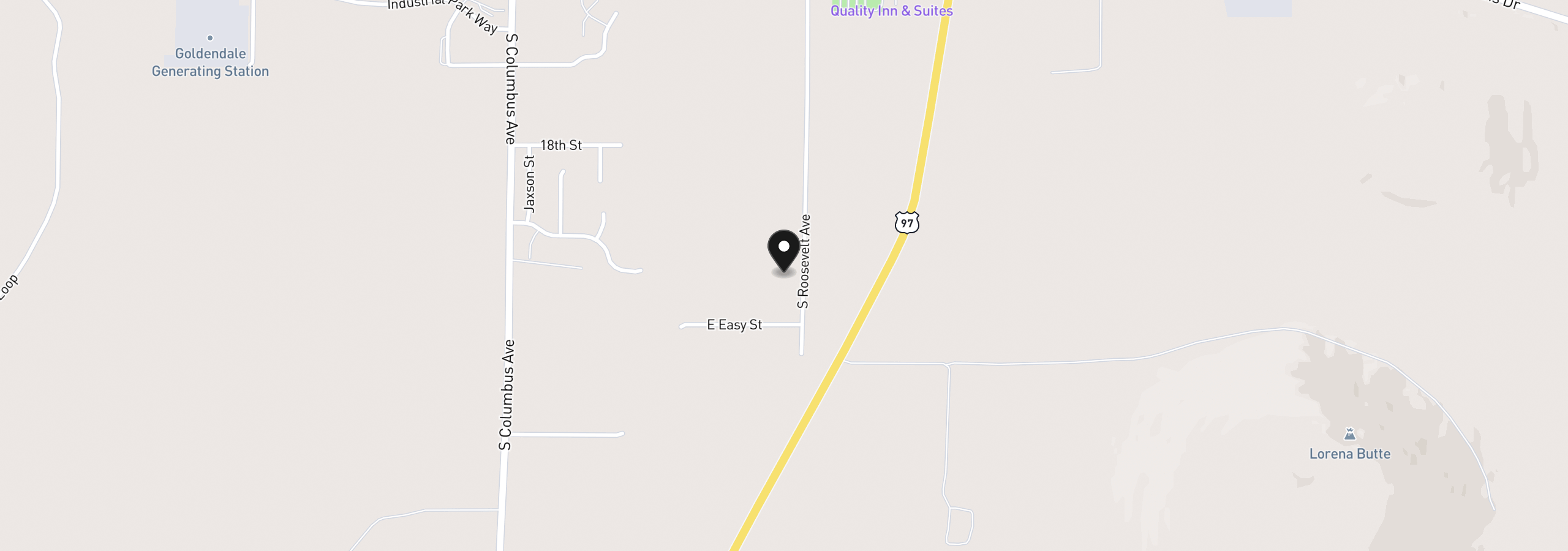Map showing the location of 0 S Roosevelt St 3, Goldendale, Wa 98620