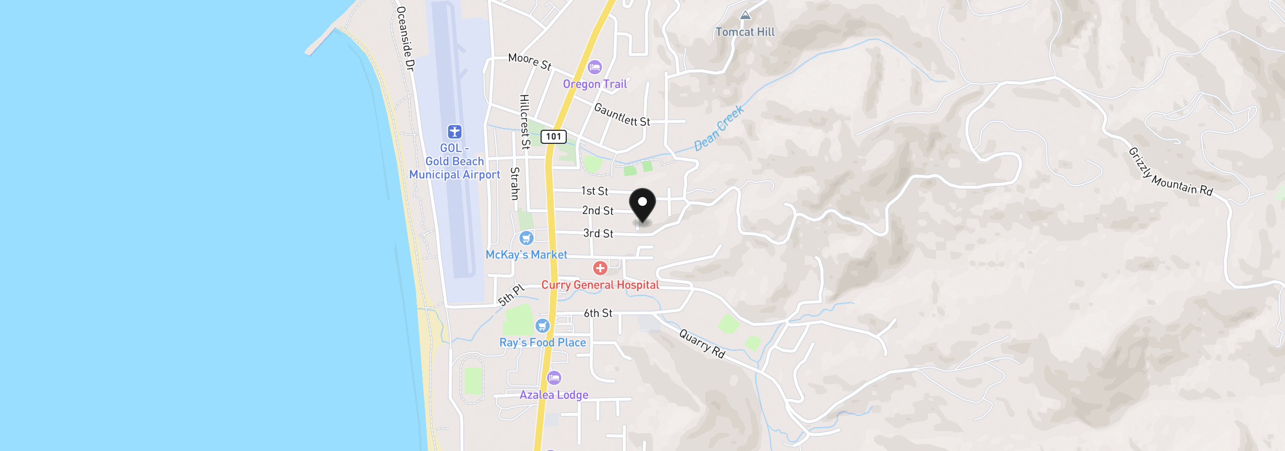 Map showing the location of 29661 Walker St, Gold Beach, OR 97444