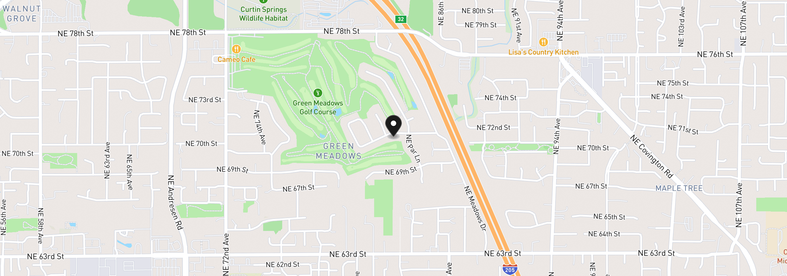 Map showing the location of 8305 NE 71st St, Vancouver, Wa 98662