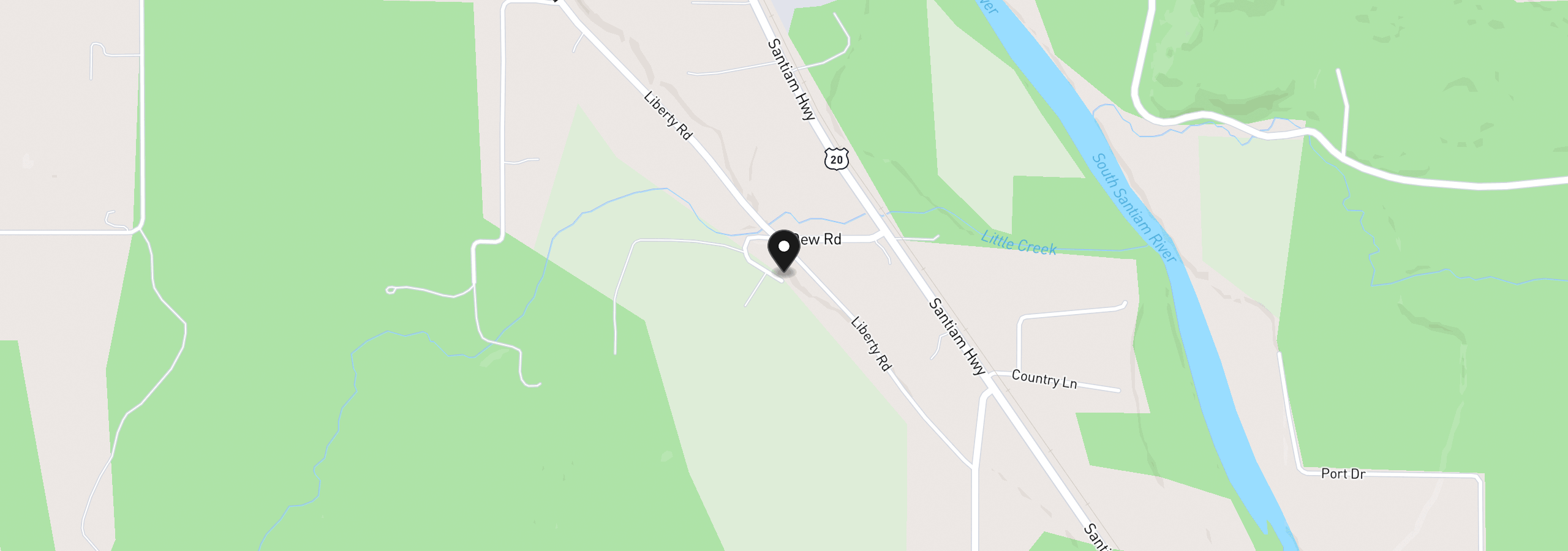 Map showing the location of 28440 Liberty Rd, Sweet Home, OR 97386