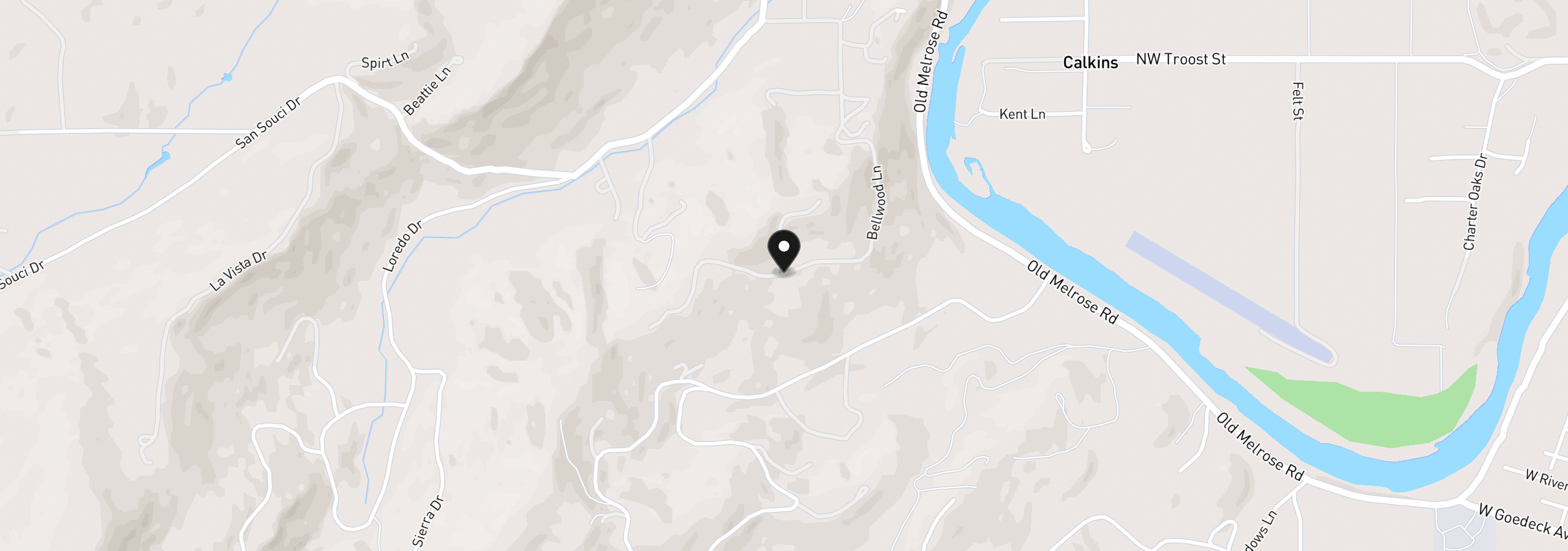 Map showing the location of 367 Karenza Ln, Roseburg, OR 97471