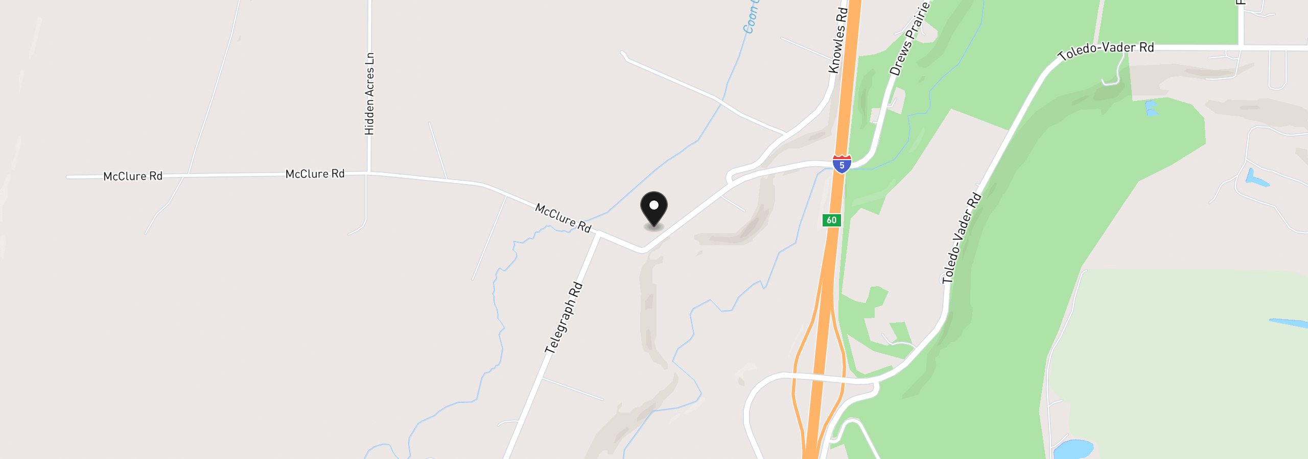 Map showing the location of 570 Drews Prairie Rd, Winlock, Wa 98596