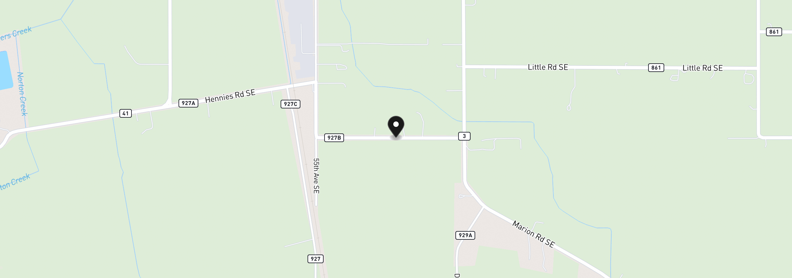 Map showing the location of 0 Bear Ln, Turner, OR 97392