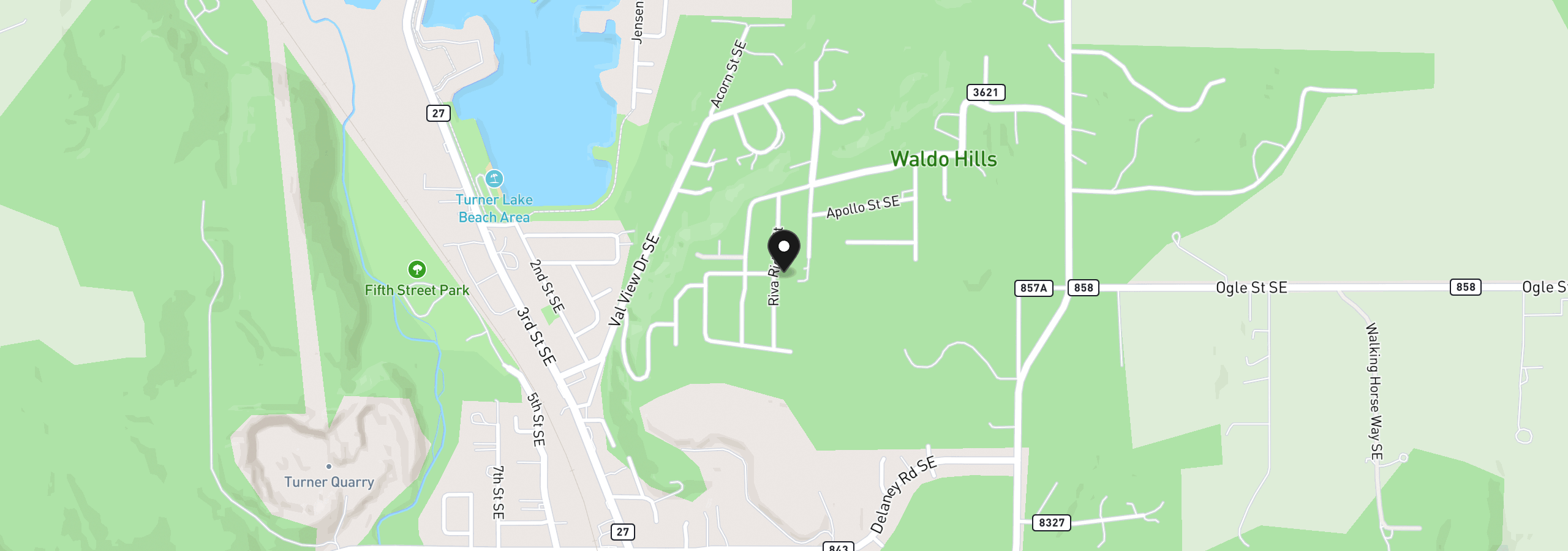Map showing the location of 7006 Riva Ridge Dr, Turner, OR 97392