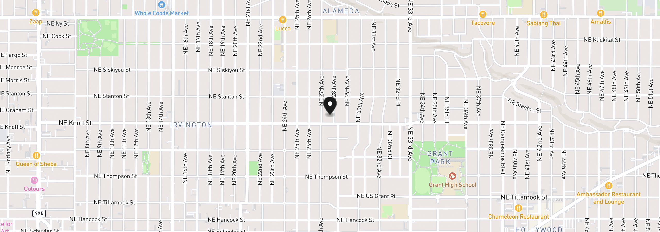 Map showing the location of 2725 NE 28th Ave, Portland, OR 97212