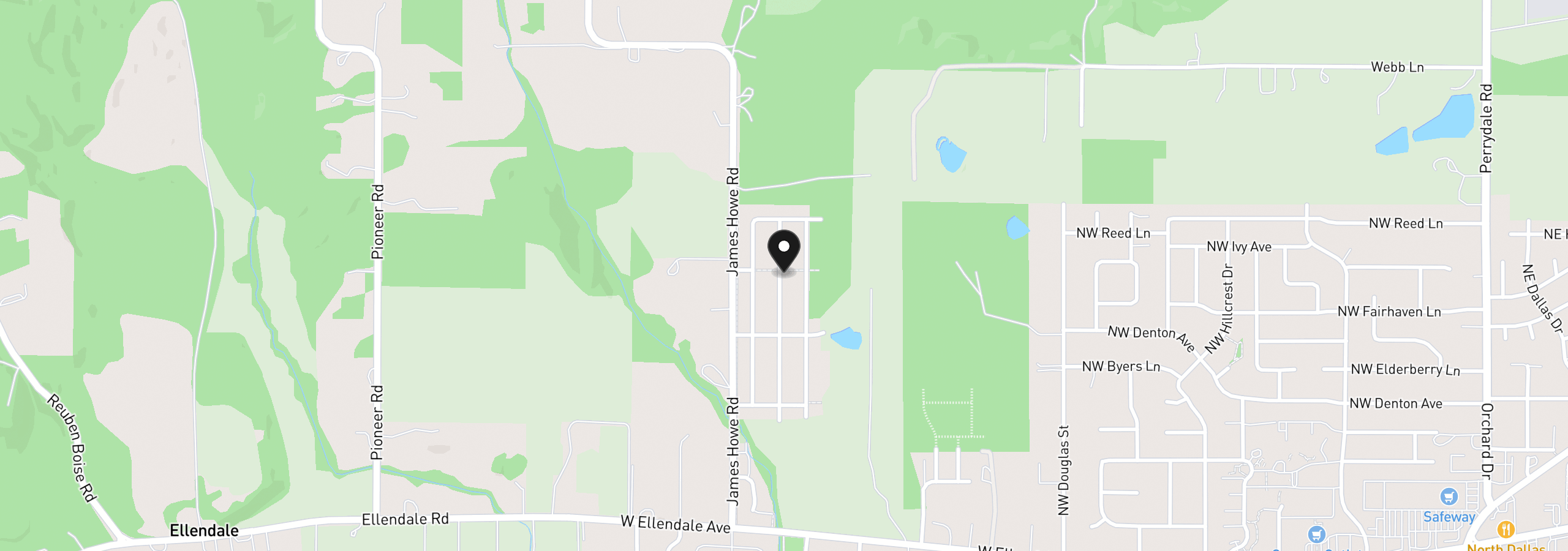 Map showing the location of 586 NW Cascade Mountain Dr, Dallas, OR 97338