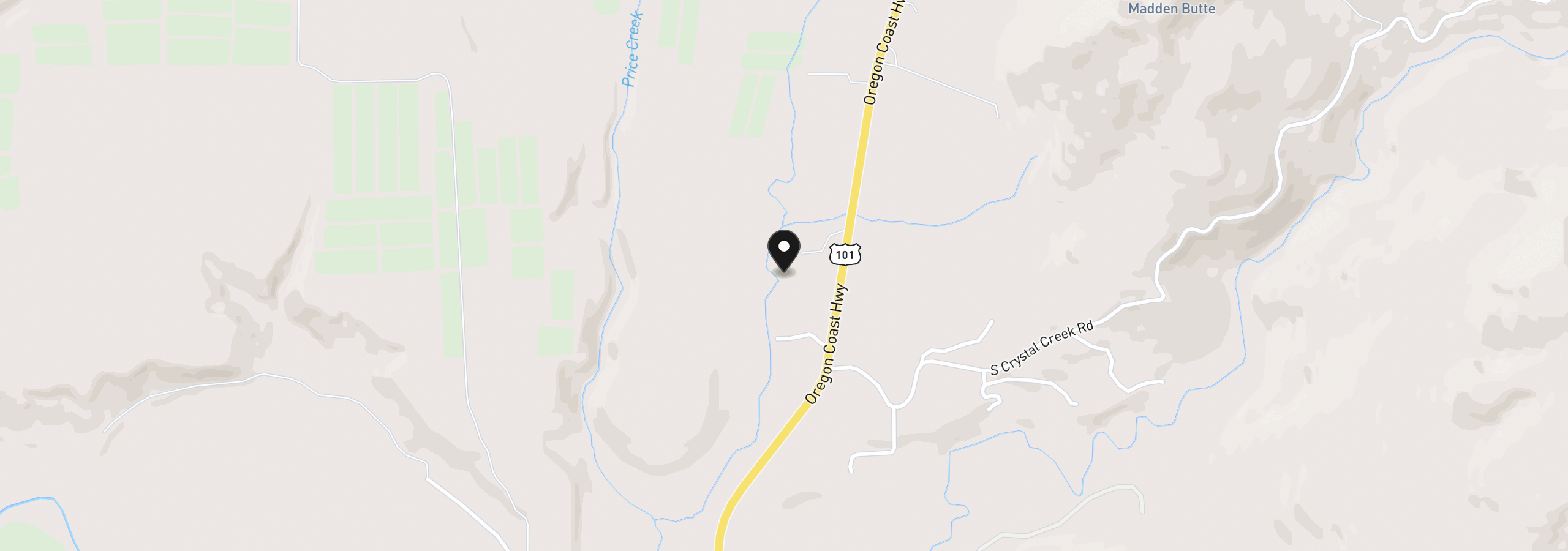 Map showing the location of 0 Hwy 101, Sixes, OR 97476