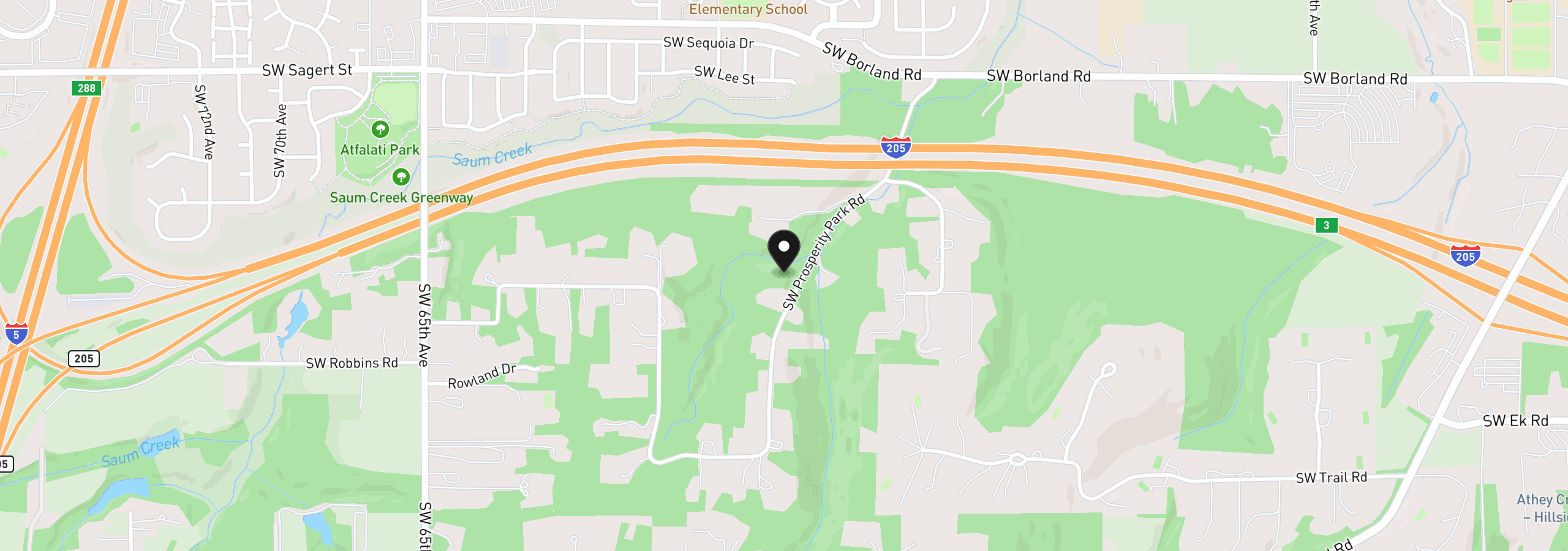 Map showing the location of SW Prosperity Park Rd Lot 21, Tualatin, OR 97062