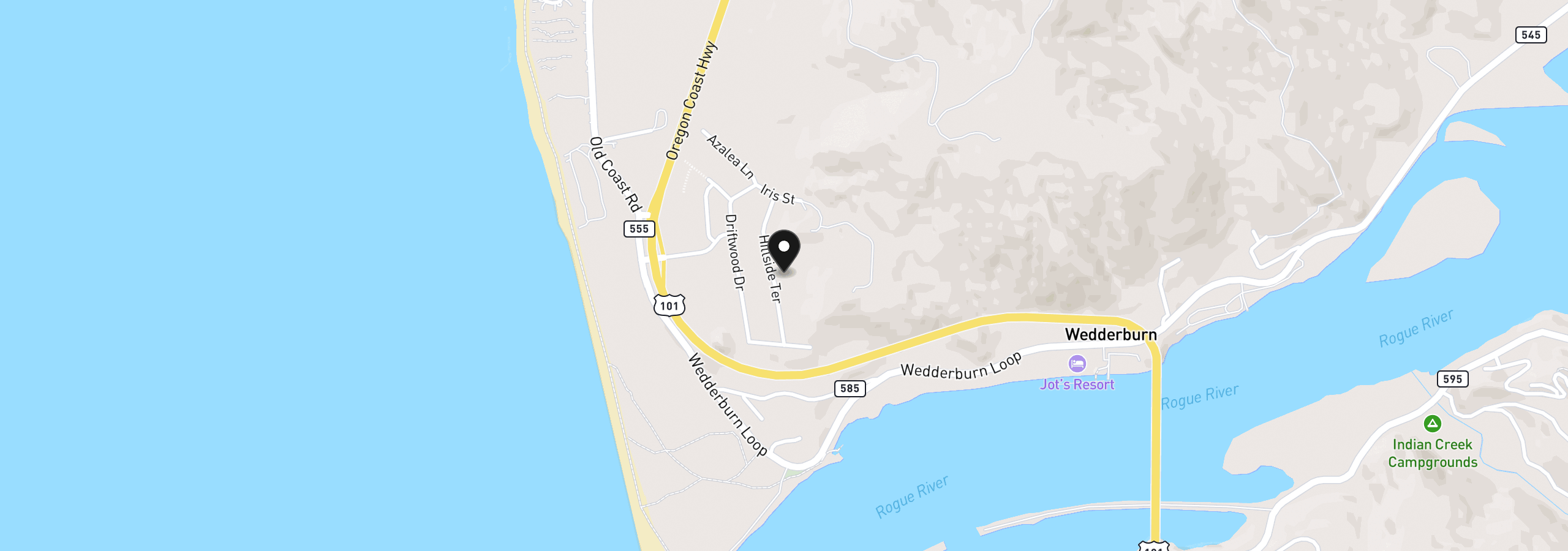 Map showing the location of 30339 Hillside Ter, Gold Beach, OR 97444