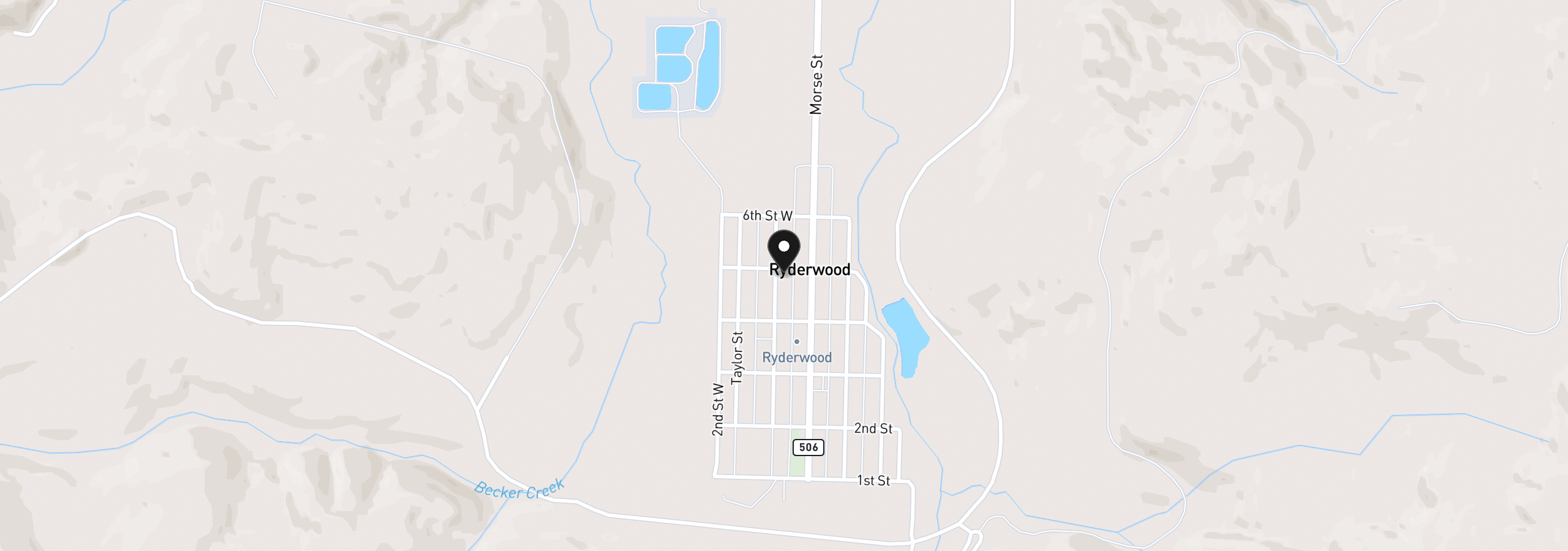 Map showing the location of 414 Jackson St, Ryderwood, Wa 98581