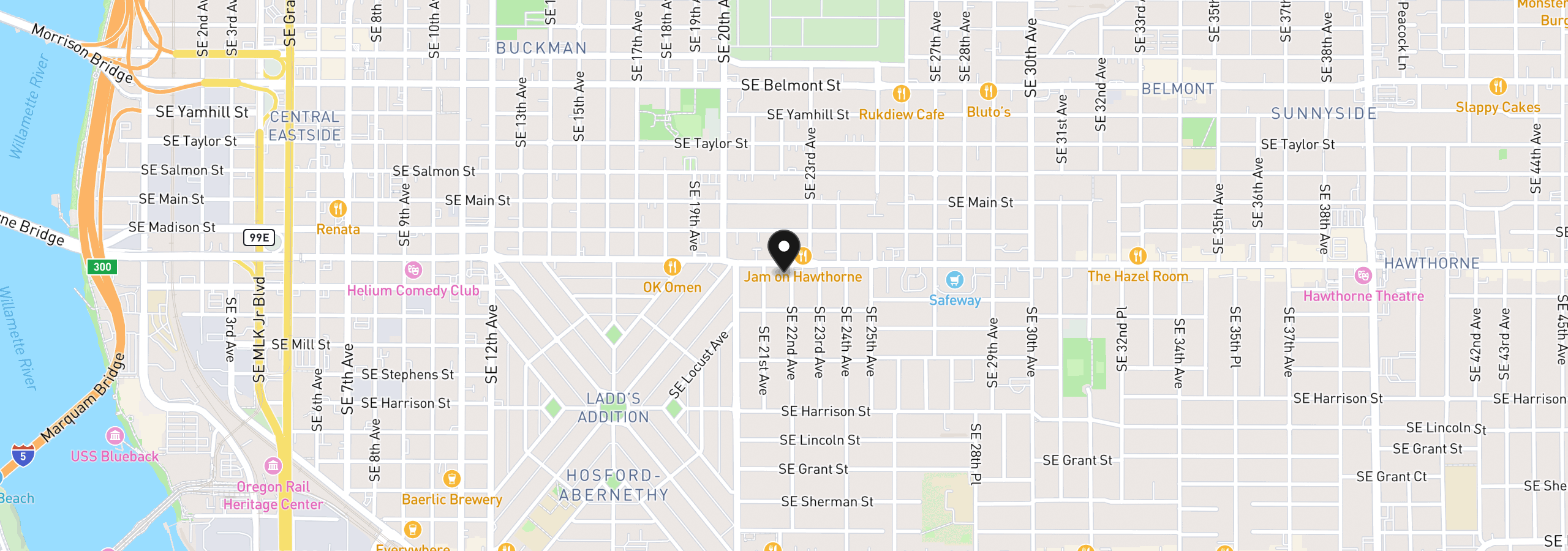 Map showing the location of 1515 SE 22nd Ave 8, Portland, OR 97214