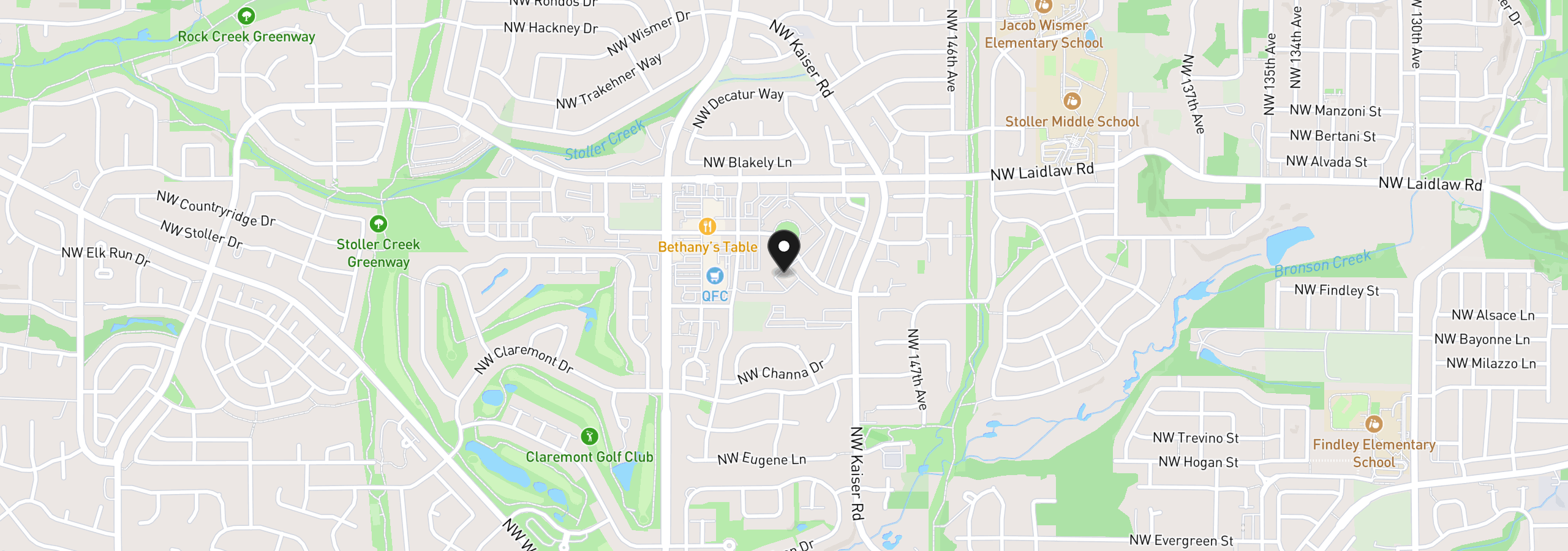 Map showing the location of 15058 NW Central Dr 1009, Portland, OR 97229