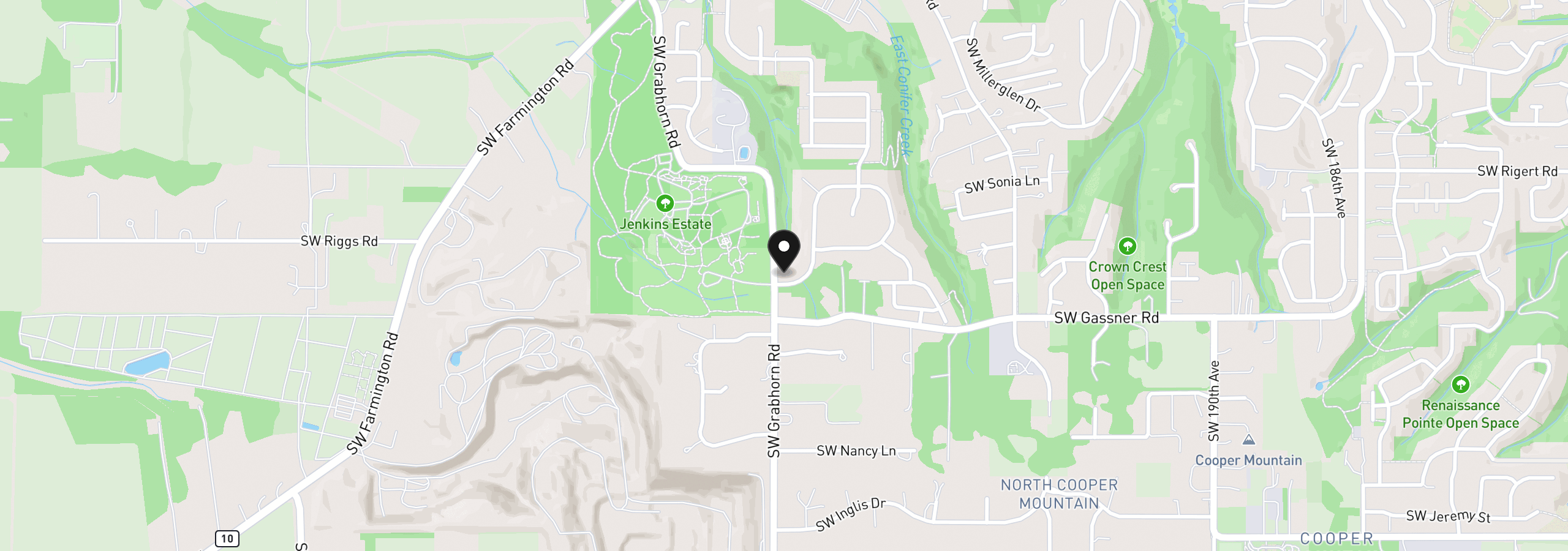Map showing the location of 20495 SW Tremont Way, Beaverton, OR 97007