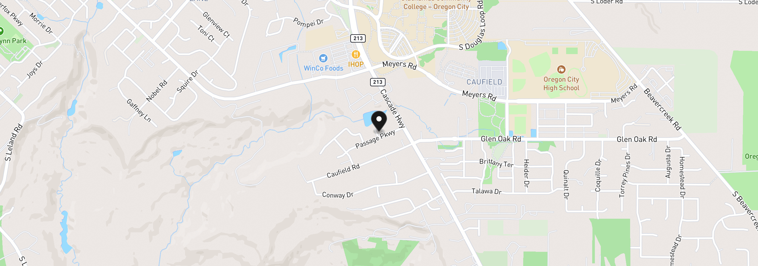 Map showing the location of 14113 Passage Pkwy, Oregon City, OR 97045