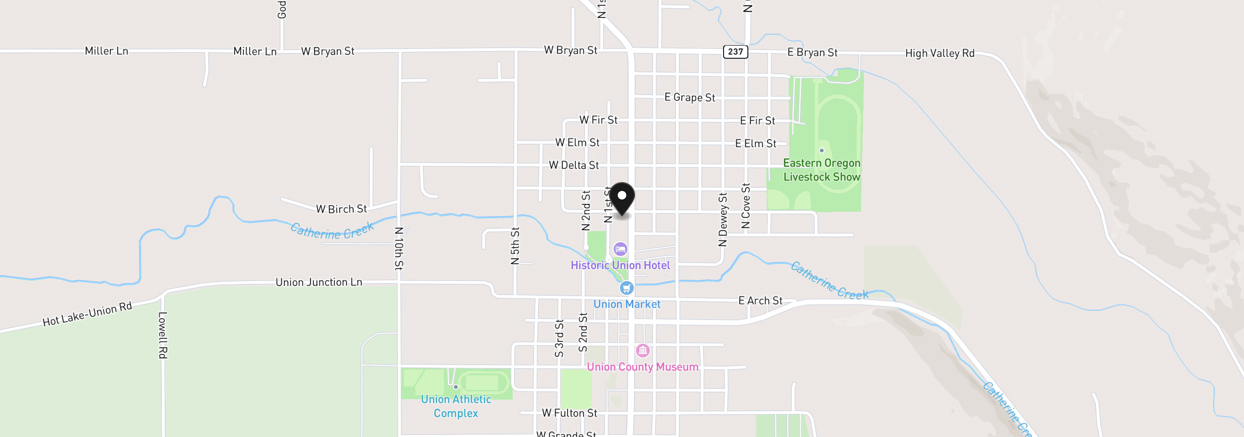 Map showing the location of 464 N Main St, Union, OR 97883
