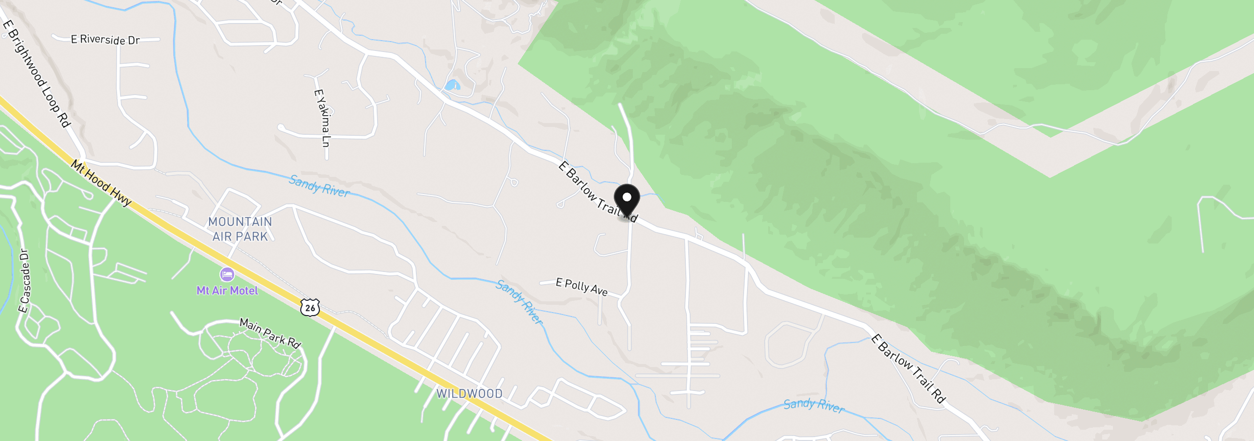 Map showing the location of 22833 E Winnie Rd, Rhododendron, OR 97049