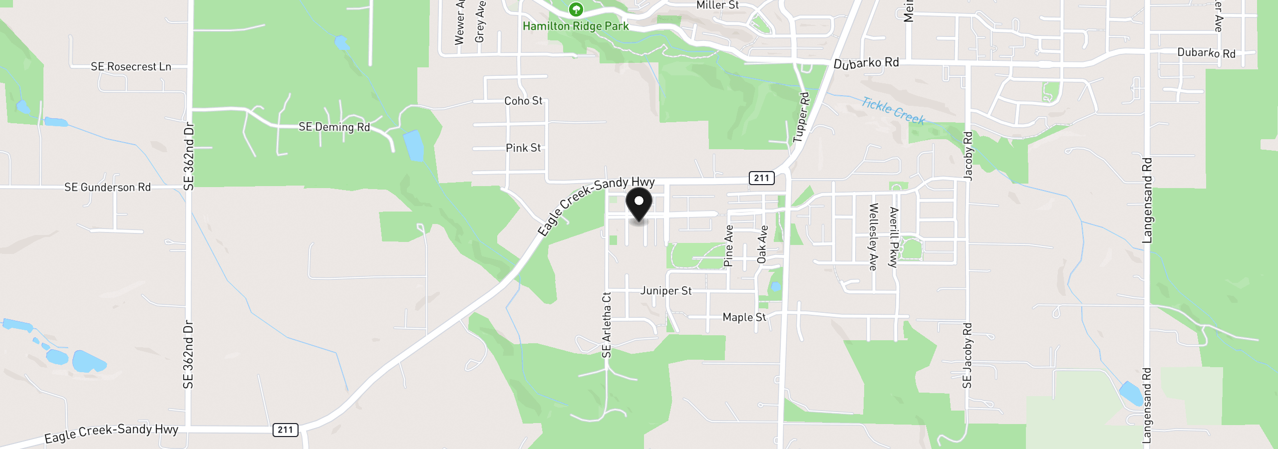 Map showing the location of 19109 Cork Ave, Sandy, OR 97055