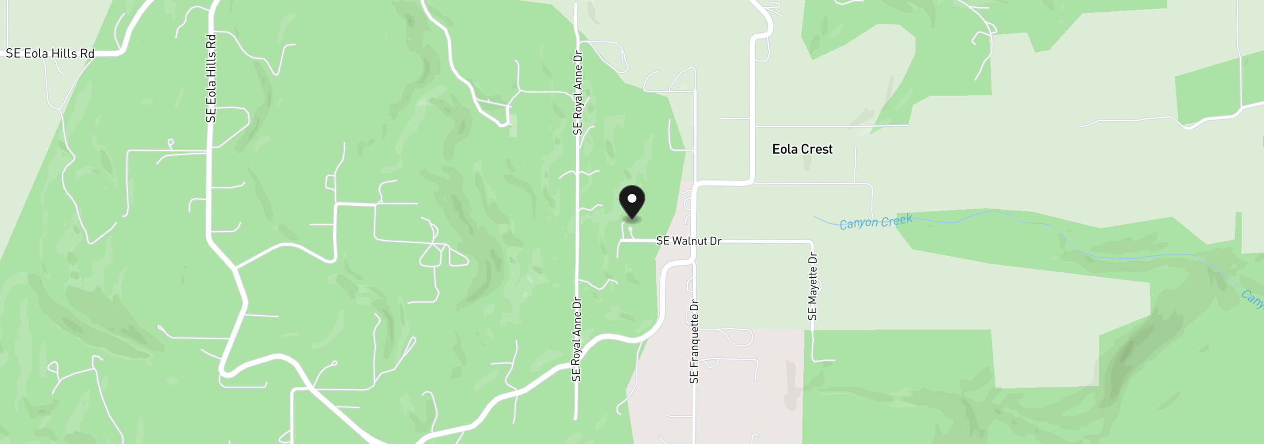 Map showing the location of 8801 SE Walnut Dr, Amity, OR 97101