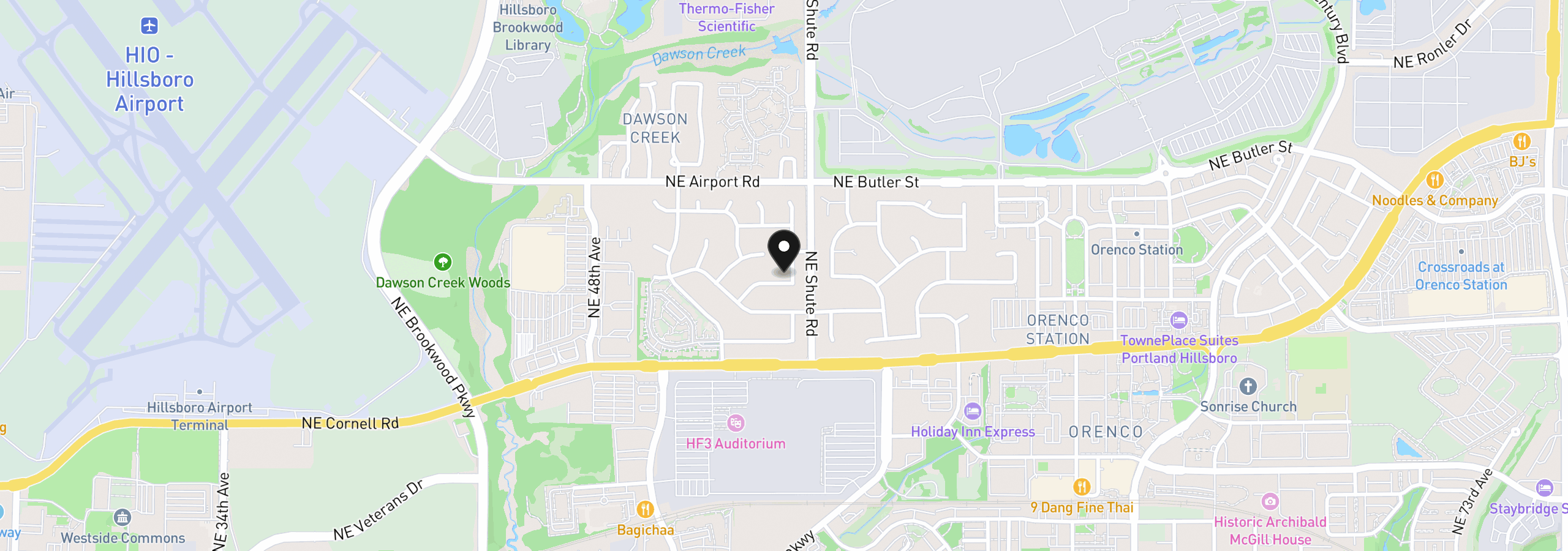 Map showing the location of 1441 NE 54th Ave, Hillsboro, OR 97124