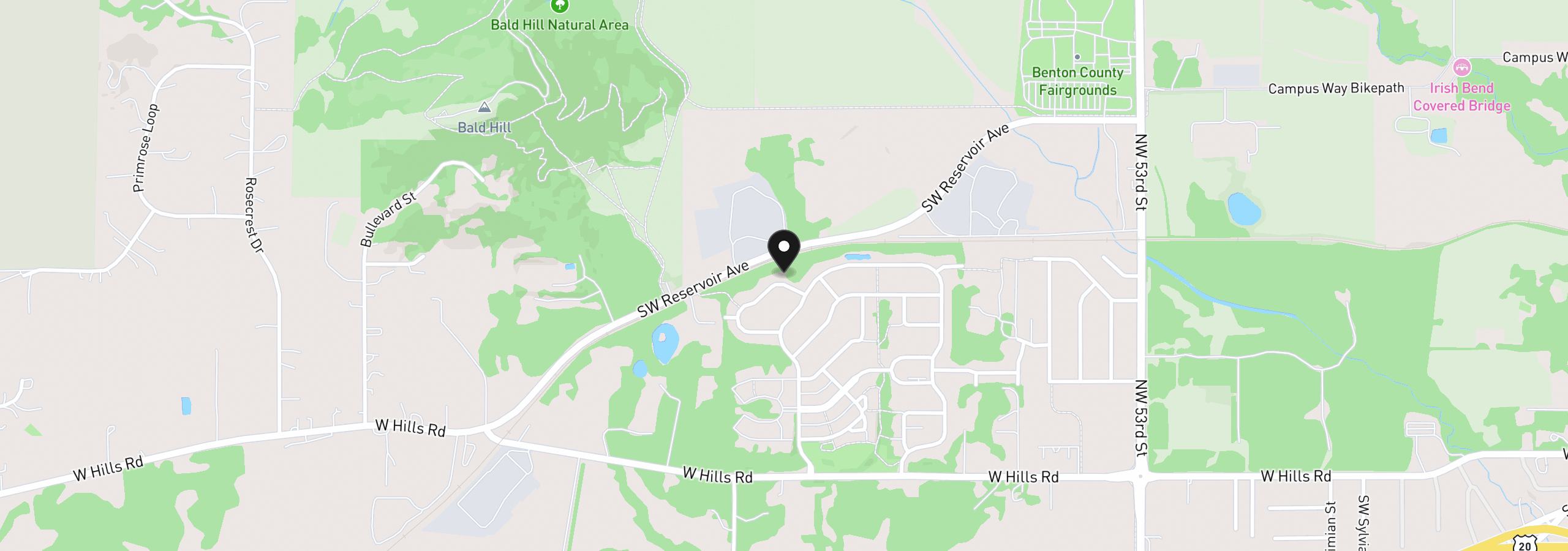 Map showing the location of 6229 SW Timber Ridge Dr, Corvallis, OR 97333