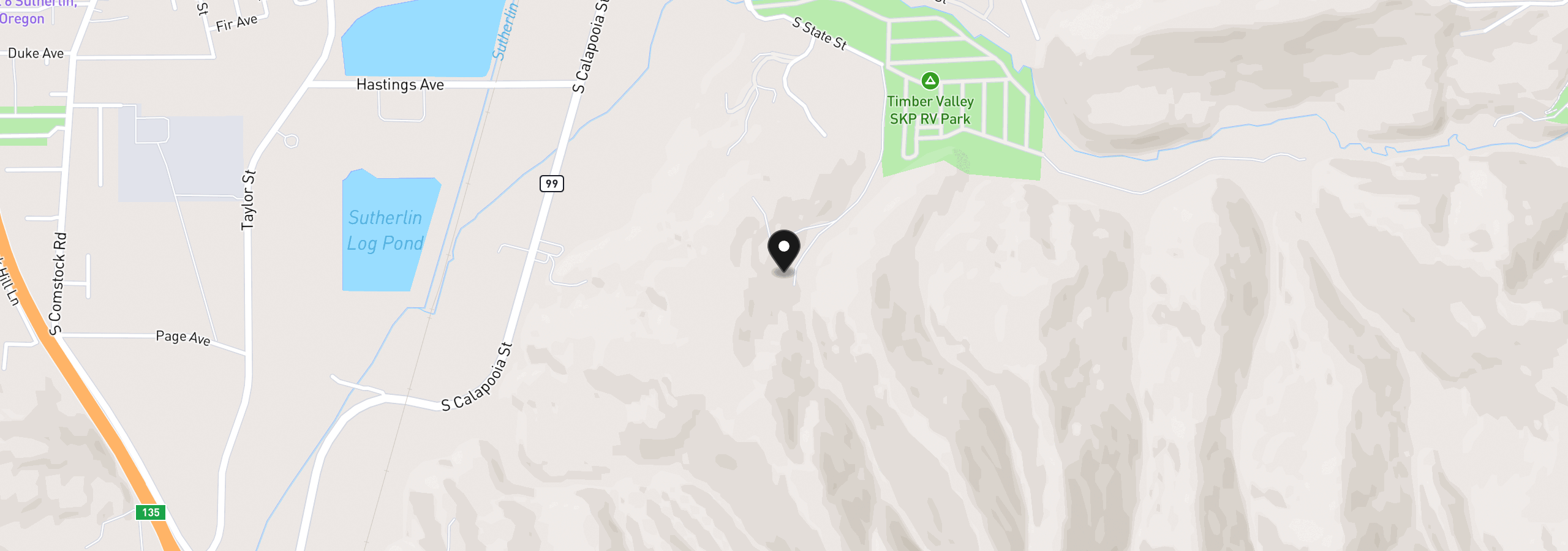 Map showing the location of 1096 Mountain View Dr, Sutherlin, OR 97479