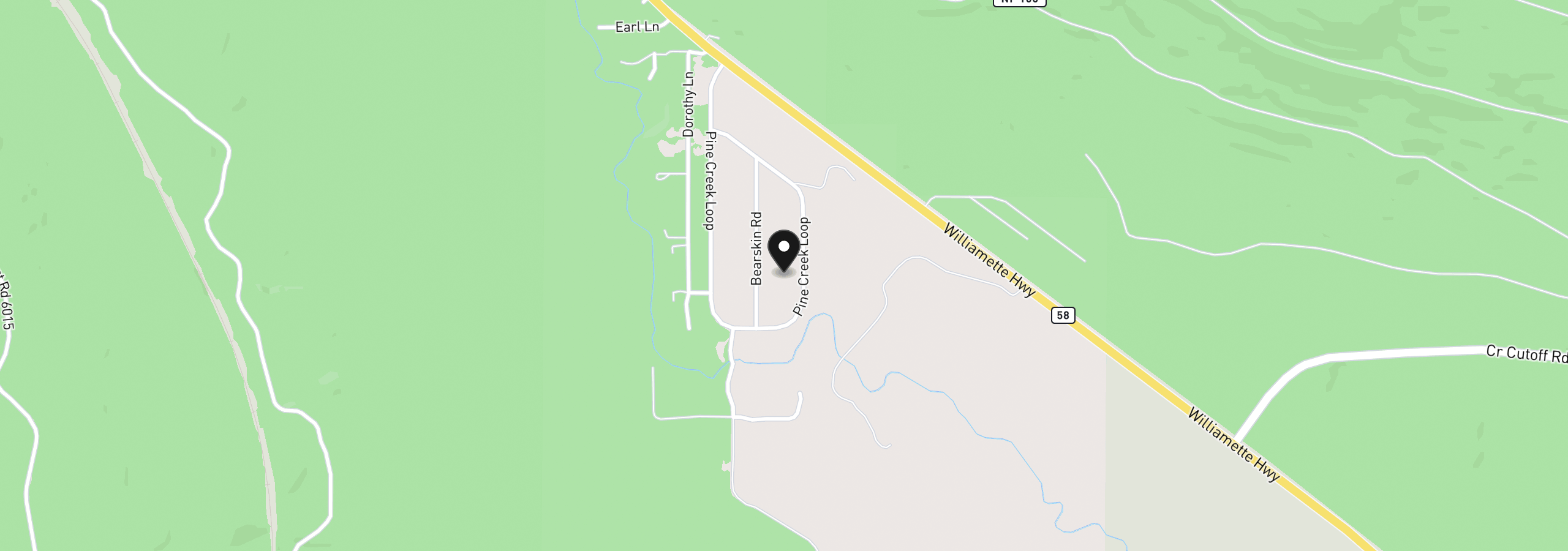 Map showing the location of 139957 Pine Creek Loop, Crescent Lake, OR 97733