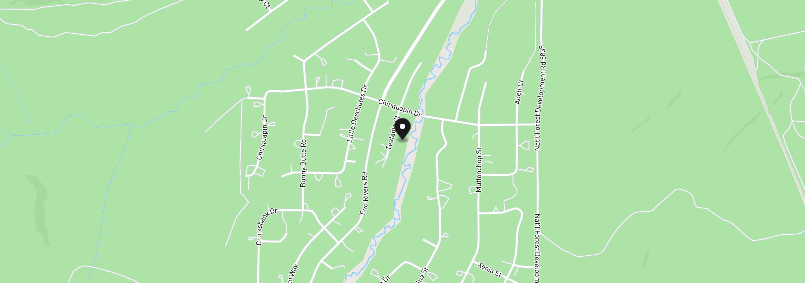Map showing the location of 124323 Teatable Ct, Crescent Lake, OR 97733
