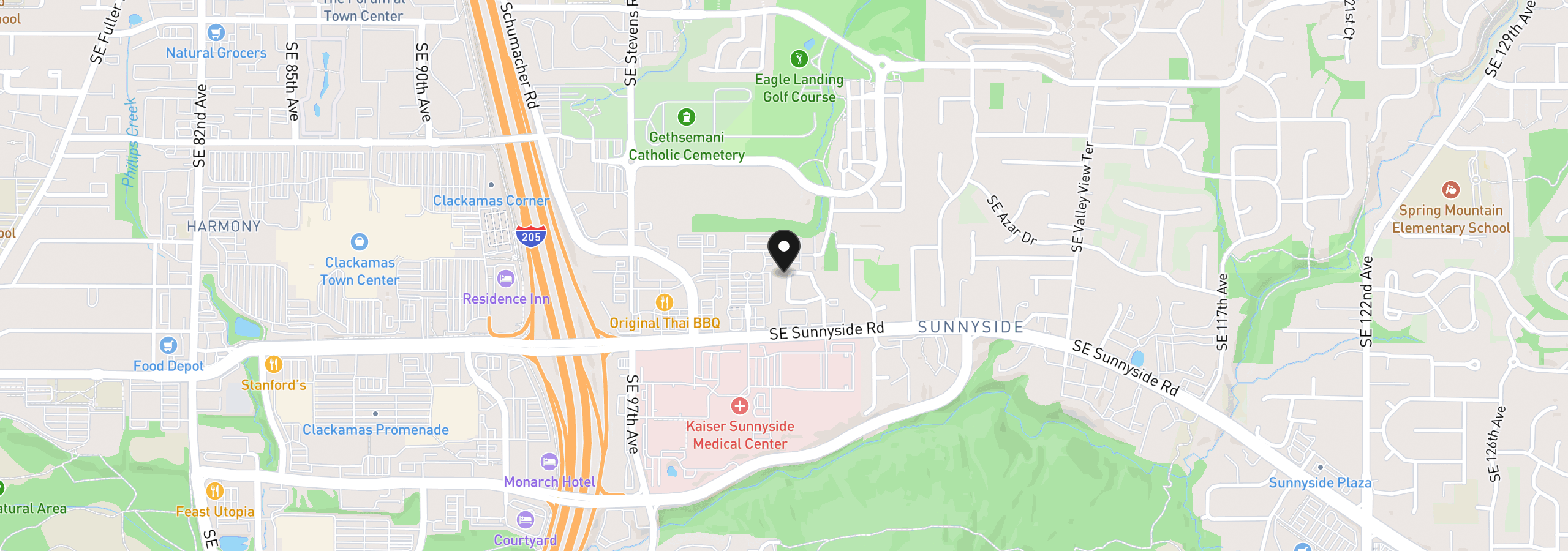Map showing the location of 12116 SE 104th Ct, Happy Valley, OR 97086